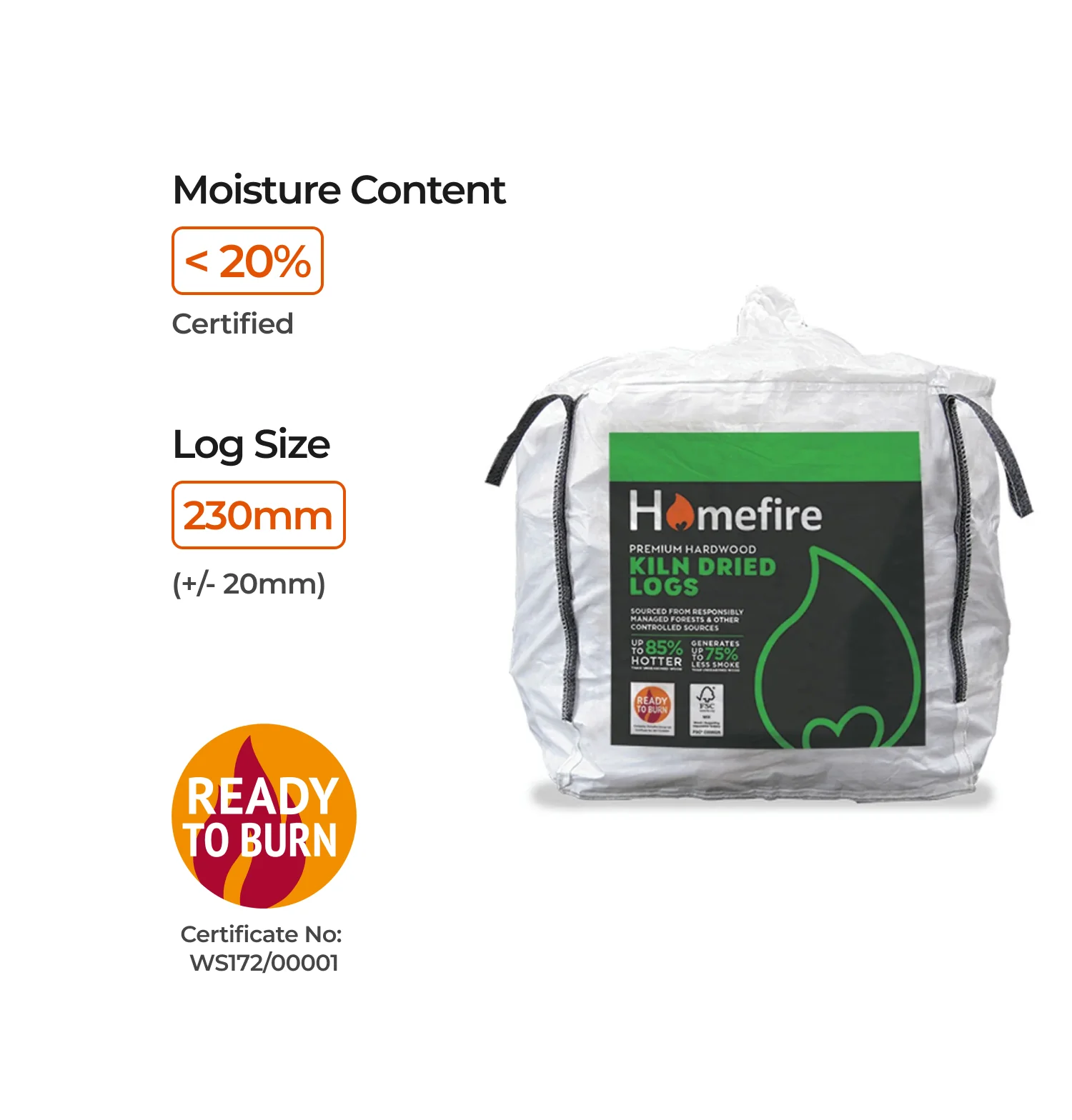 Homefire Kiln Dried Hardwood Logs - Bulk Bag (1m3) - Image 4