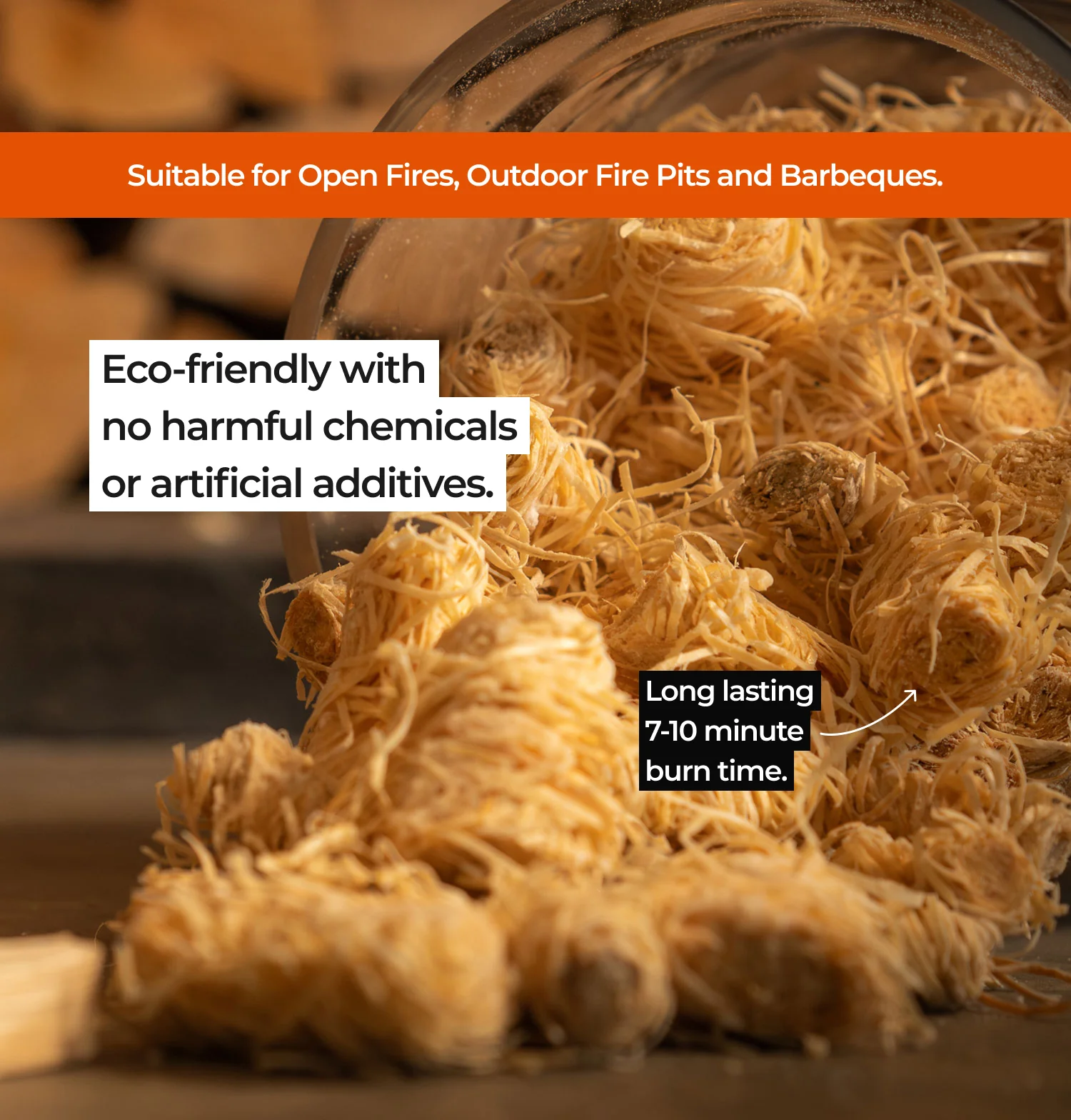 Twizlers Wood Wool Natural Firelighters - 300g - Image 3