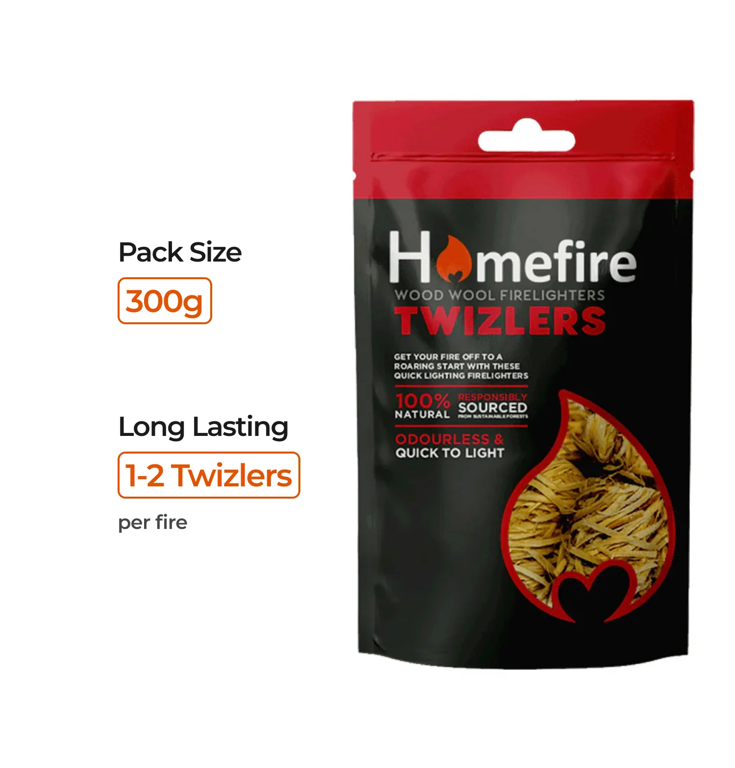Twizlers Wood Wool Natural Firelighters - 300g - Image 5